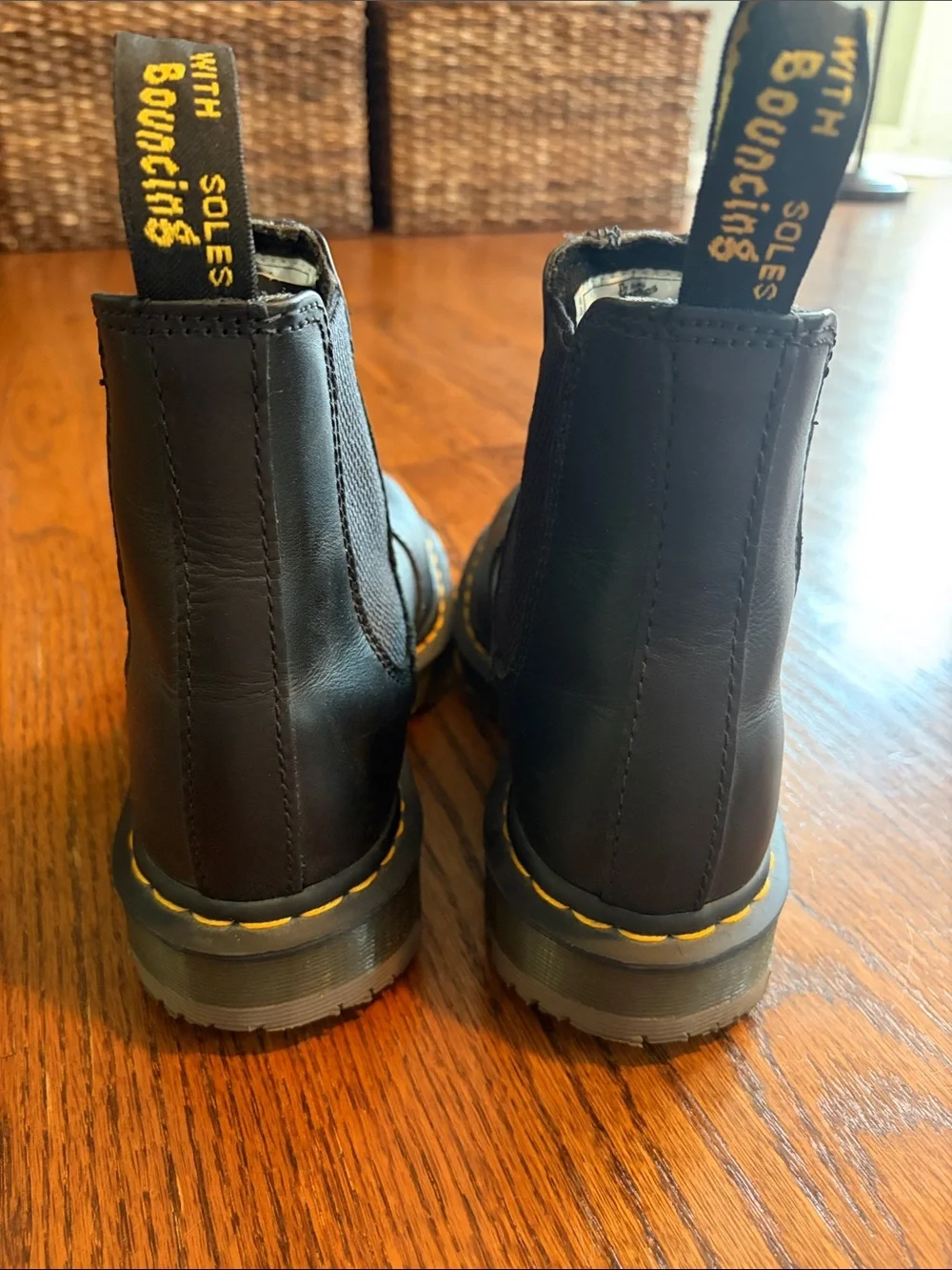 Dr. Martens Black Chukka Boots with Yellow Stitching - Women
